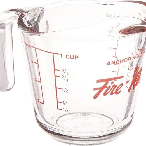 Anchor Hocking 77895 Fire-King Measuring Cup, Glass, 1-Cup